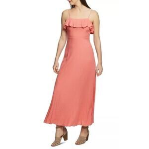 1.STATE NEW $129 Sleeveless Ruffle Maxi Dress‎ in Coral Coast Size 4